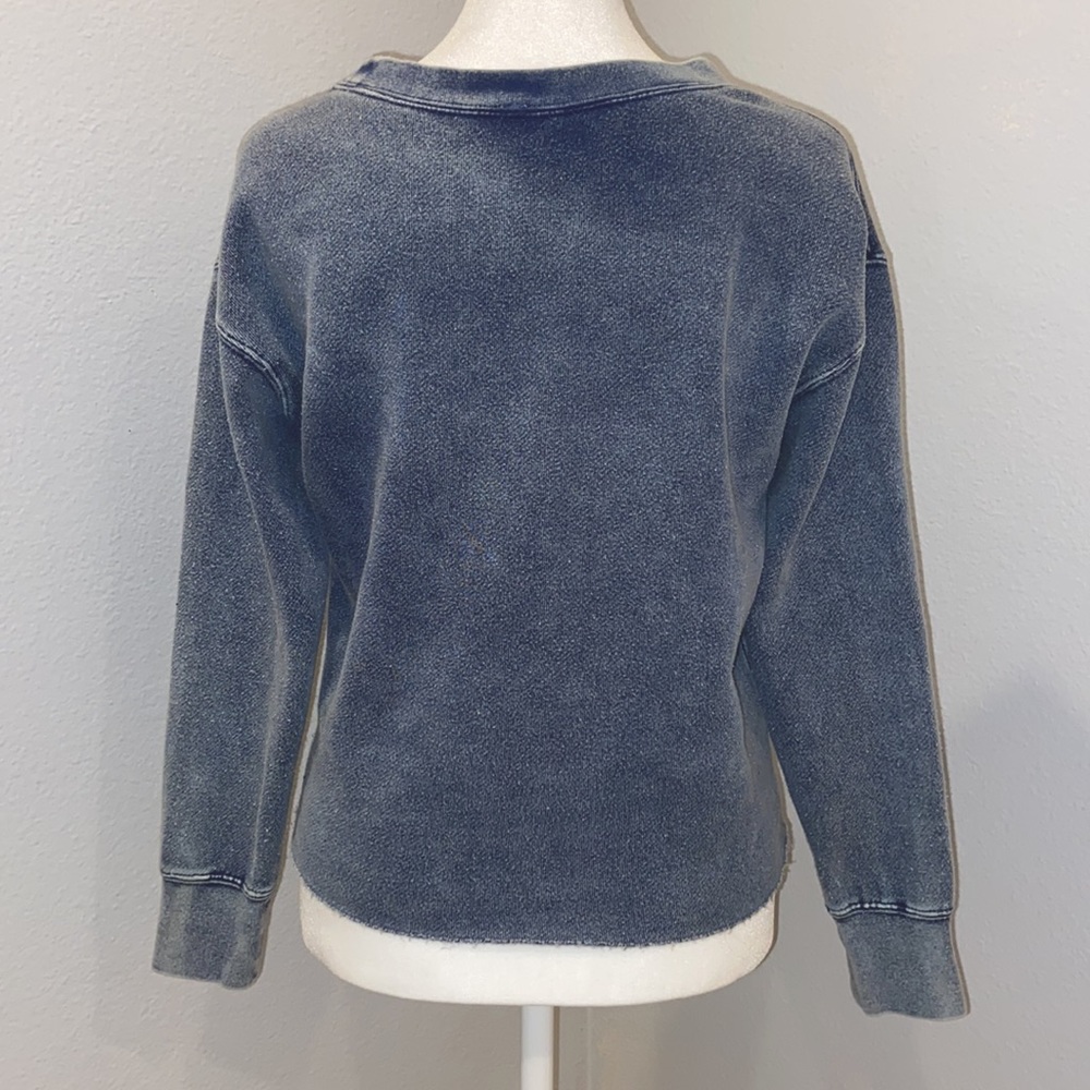 RVCA Cropped Distressed Pullover Sweatshirt XS - Picture 4 of 8